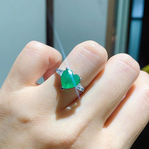 Bagues Romantiques En Argent Sterling 925 Pour Femmes, Bijoux En Forme De C¿Ur, Tourmaline, Quartz, Émeraude, Ctirine, Cadeau