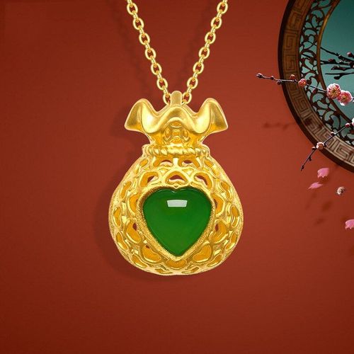 Pendentif De Sac En Calcédoine, Bijoux En Agate De Jade Hetian, Amulette Sculptée En Argent 925 Naturel, Cadeaux Pour Femmes
