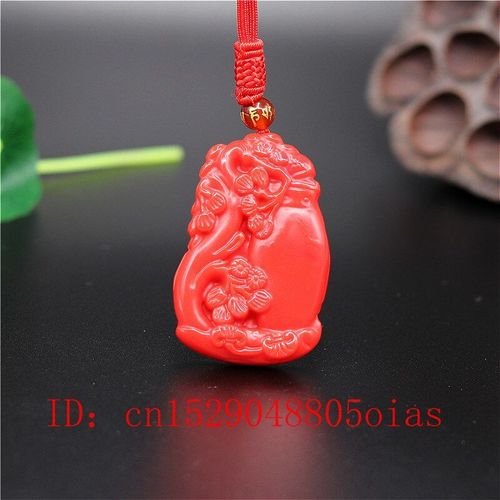 Vase En Pierre De Jade Corail Rouge Naturel, Pendentif, Collier, Bijoux En Jade Chinois, Breloque Sculptée, Amulette, Cadeaux À La Mode Pour Femmes Et Hommes