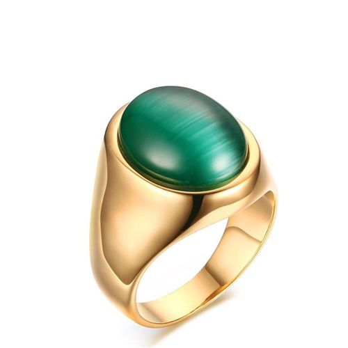 Bagues En Opale Pour Hommes, Pierres Précieuses Émeraude Vertes, Couleur Or 18k, Titane, Acier Inoxydable, Diamant, Bijoux De Fête, Cadeaux D'anniversaire
