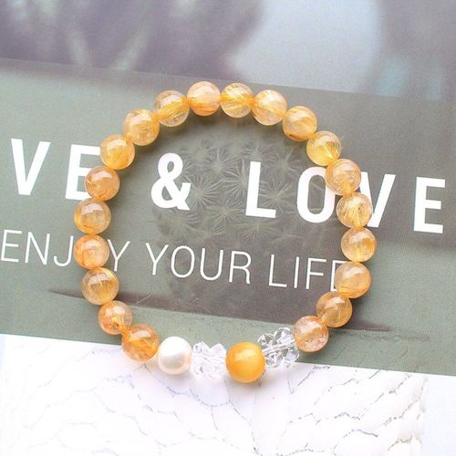 Bracelet De Perles En Cristal Blanc Pour Femmes, Bijoux En Or Naturel, Bijoux Porte-Bonheur, À La Mode