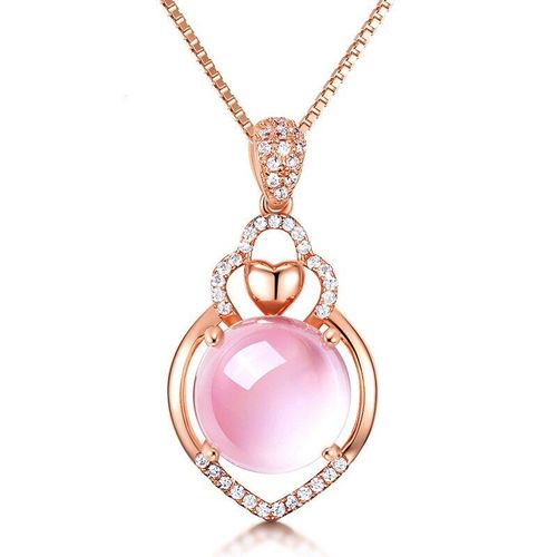 Pendentif Rond En Cristal Rose Mosaïque En Argent 925, Breloque Tendance, Accessoires De Bijoux, Cadeaux Pour Femmes