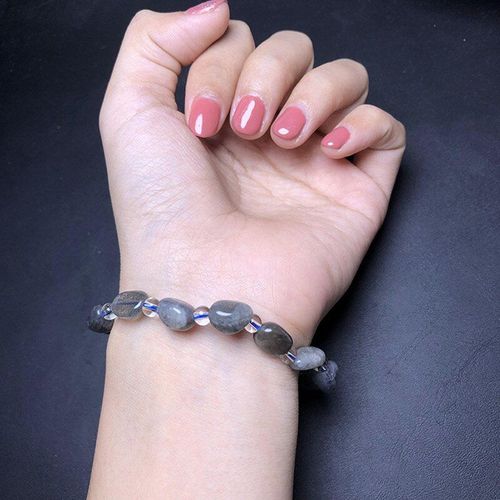 Bracelet En Pierre De Lune Naturelle Labradorite Pour Femmes, Perles Non Façonnées, Bijoux De Guérison En Cristal Énergétique