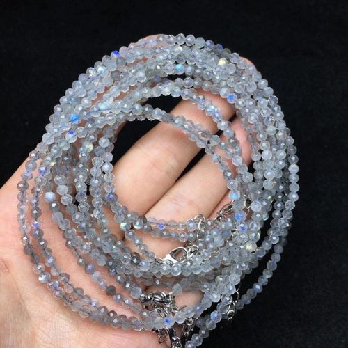 Colliers Ras De Cou En Pierre Naturelle Labradorite, Pierre De Lune, Perles À Facettes, Bijoux Fins, Breloque De Guérison, Chaîne De Clavicule