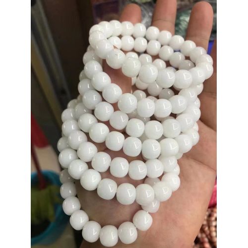 Bracelets Porte-Bonheur En Jade Blanc Naturel Pour Hommes Et Femmes, Perles Géométriques, Quartz Naturel, Amulette En Jade