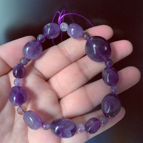 Bracelet Élastique En Pierre Naturelle Améthyste, Perles Géométriques Irrégulières Pour Hommes Et Femmes, Bracelet Créatif De Guérison En Pierres Précieuses Naturelles