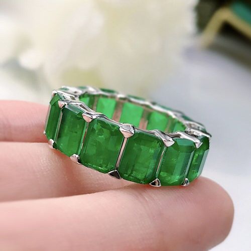 Bagues De Mariage En Argent Sterling 2021, Bague De Luxe Pour Petite Amie, Rétro, 5x7mm, Émeraude, Bijoux Fins, Cadeau, Nouvelle Collection 925