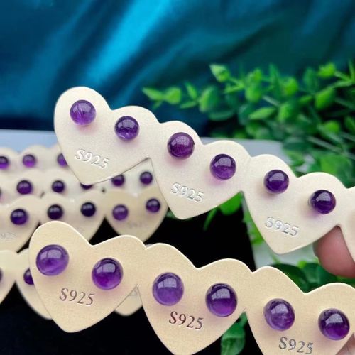 Boucles D'oreilles En Argent Sterling 925 Pour Femmes, 1 Paire, En Pierre Naturelle, Cristal Violet, Perle, Bijou Classique