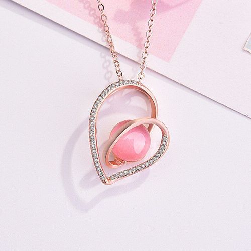 Pendentif En Forme De C¿Ur, Mosaïque En Argent 925, Cristal Rose, Breloque Tendance, Accessoires De Bijoux, Cadeaux Pour Femmes