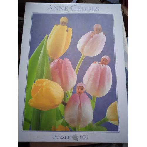 Puzzle 900 Pièces, Anne Geddes, Bébé Tulipes