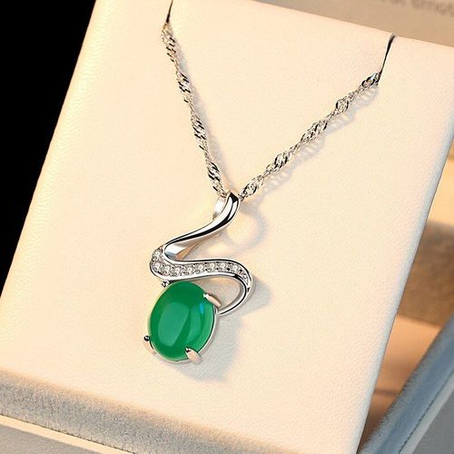Naturel Rouge Jade Calcédoine Ovale Pendentif Agate 925 Argent Collier Mode Charme Bijoux Sculpté Amulette Cadeaux Pour Ses Femmes