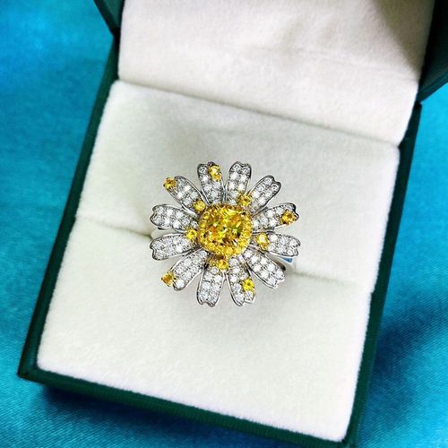 Bague En Argent Sterling 925 Avec Pierres Précieuses Topaze Marguerite, Bijou Fin En Diamant Pour Femmes, Cadeau De Mariage, Cocktail, Nouvelle Collection