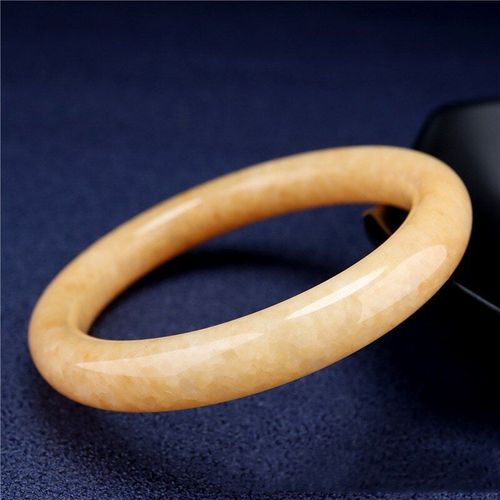 Bracelet Chinois En Jade Jaune Naturel Sculpté À La Main, Rond, Bijoux De Boutique De Mode, Topaze De Riz Pour Hommes Et Femmes