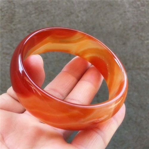 Bracelets En Agate Rouge Océan Naturel Sculpté À La Main Pour Femmes, Bijoux En Jade, Jadéite