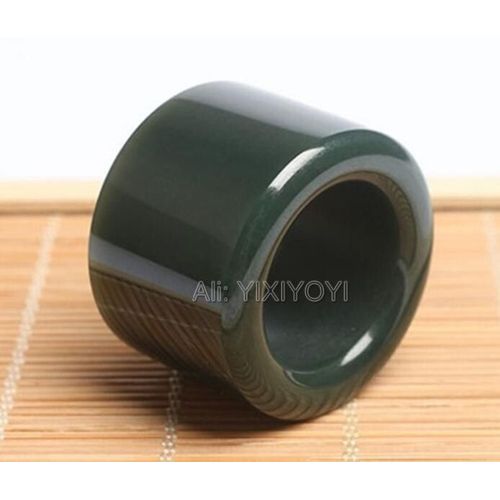 Magnifique Bague En Jade Vert Naturel Hetian De 22mm De Diamètre Intérieur Pour Homme, Bijoux Porte-Bonheur, À La Mode, De 25 À 30mm De Large