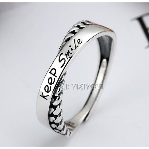 Bague En Argent Sterling 925, Rétro Ouvert, Porte-Bonheur Simple, Élégant, Mignon, Cadeau Pour Fille, Bijoux Vintage