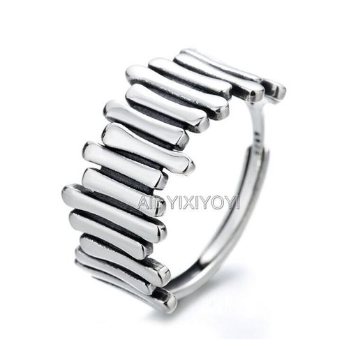 Bagues En Argent Sterling 925 Véritable, Irrégulières, Creuses, Ouvertes, Rétro Vintage, Simples, Élégantes, Cadeau Pour Filles, Bijoux À Breloques