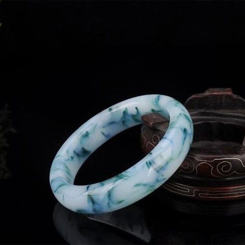 Bracelet En Jade Sculpté À La Main, Bleu, Vert Naturel, Large, Boutique De Mode, Accessoires De Bijoux, Pour Hommes Et Femmes, Cadeau Pour Petite Amie Ou Maman