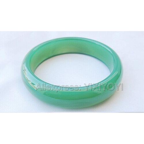 Bracelet Porte-Bonheur En Agate Verte, Aaa, 15-18mm De Large, 57-62mm