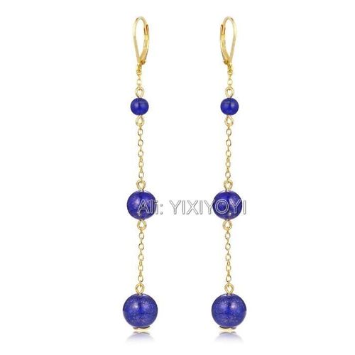 Boucles D'oreilles Pour Filles, Magnifique Argent, Bleu, Bijoux Ronds, Pendentif, Fermoir Porte-Bonheur, Charmant, Cadeau, Bijoux Fins, 925