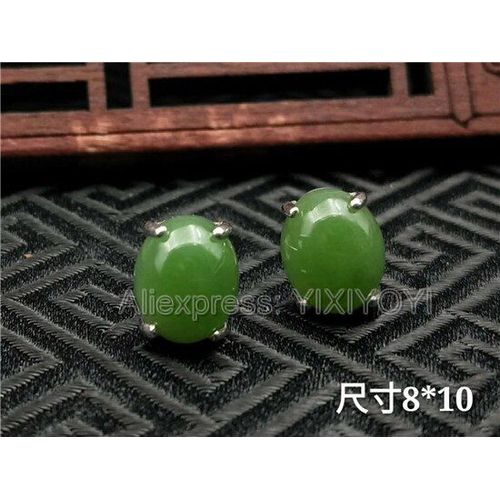Boucles D'oreilles Porte-Bonheur + Certificat, En Argent Sterling 925, Verte, Jade Hetian, Style Incrusté, Breloque, Cadeau Pour Fille