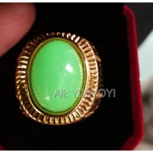 Bague En Pierre De Fluorite Naturelle Pour Homme Et Femme, Bijou Fin, Brillant Dans Le Noir, 8-10