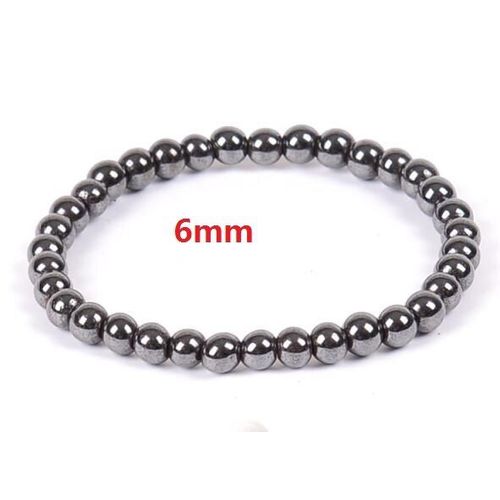 Bracelet Magnétique En Hématite Pour Hommes Et Femmes, 3 Pièces, Perles Rondes, Élastiques, Vente En Gros