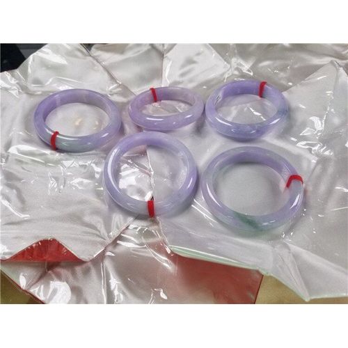 Bracelet De Princesse Pour Femmes, Certificat Naturel, Pur Émeraude De Myrtille, Grade A, Violet Glacé, 54-62mm, Élégant, Envoyer À Sa Mère Ou Sa Petite Amie