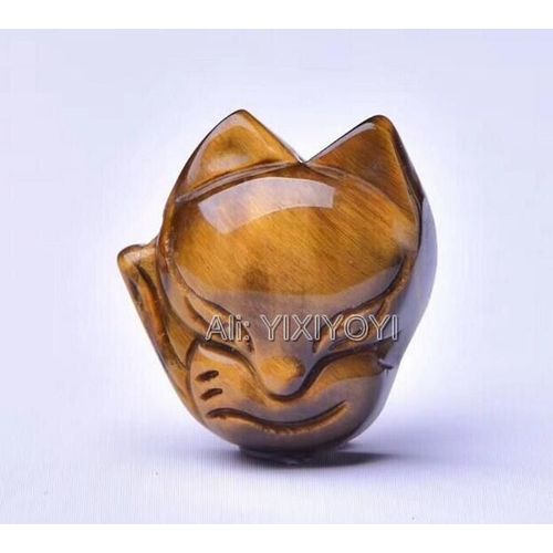 Petit Pendentif Porte-Bonheur + Collier En Forme D'oeil De Tigre Sculpté En Cristal Naturel Chinois, Bijoux Fins