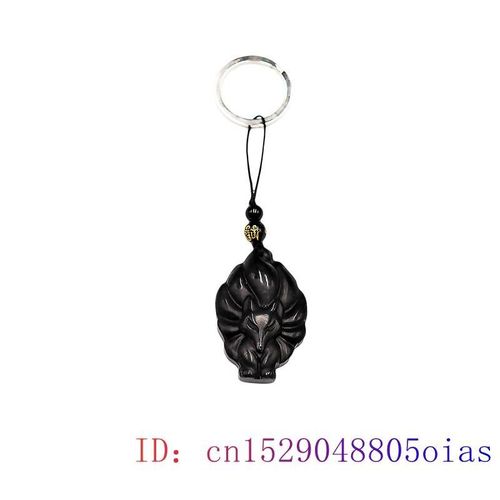 Porte-Clés En Jade Obsidienne Renard, Cadeau Pour Femmes Et Hommes, Mode, Pierres Précieuses, Boucle De Clé, Décorations De Sac Pendentif