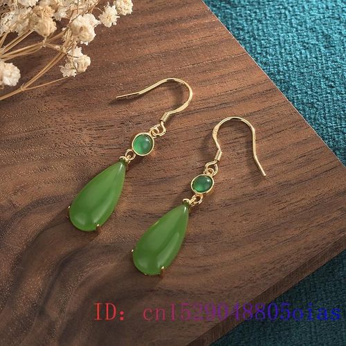 Boucles D'oreilles Goutte D'eau En Jade Vert, Bijoux Calcédoine, Zircon, Breloque Pour Femmes, Argent 925, Amulette Naturelle, Cadeaux En Cristal À La Mode