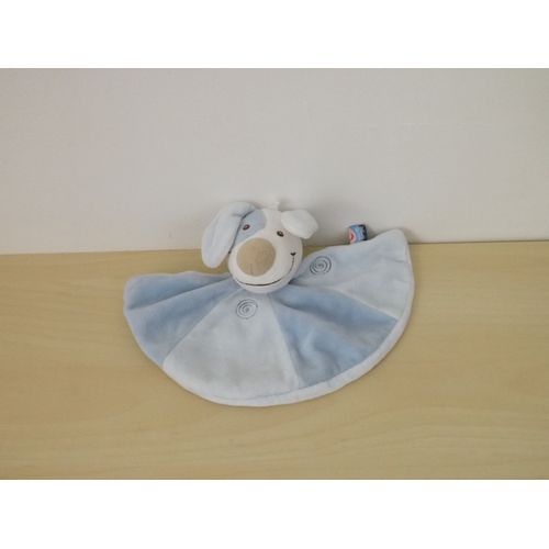 Doudou Chien Bleu Blanc Sucre D'orge