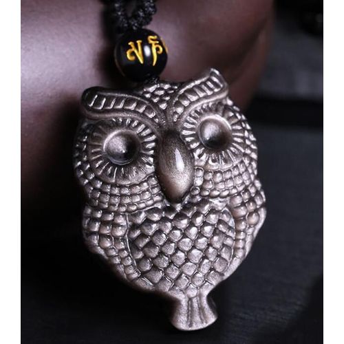 Magnifique Pendentif Porte-Bonheur En Forme D'oeil De Tigre En Argent Sculpté, Hibou Chinois Mignon + Collier Gratuit, Cadeau Charmant, Bijoux