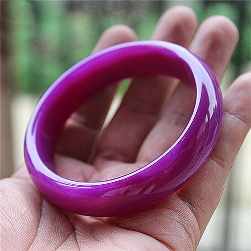 Bracelet En Jade Naturel Violet Pour Femmes, Bijou Rond En Jade Sculpté À La Main, Accessoires De Mode, Pierres Précieuses
