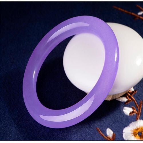 Bracelet En Jade Violet Véritable Fait À La Main Pour Femmes, Accessoires De Bijoux À La Mode, 100%