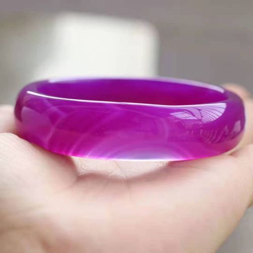 Bracelets Violets En Calcédoine Naturelle Pour Femmes, Bijoux En Jade Sculpté À La Main, En Jade, En Agate Véritable, Cadeau, 2021