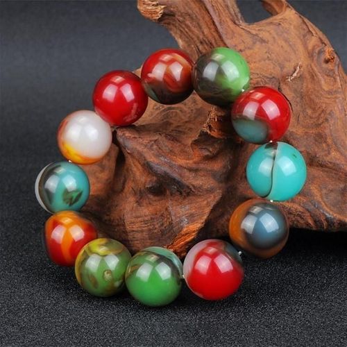 Bracelet En Jade Sculpté À La Main, Perle Ronde De 16mm, Couleur Naturelle, Bijoux Boutique De Mode, Pour Hommes Et Femmes
