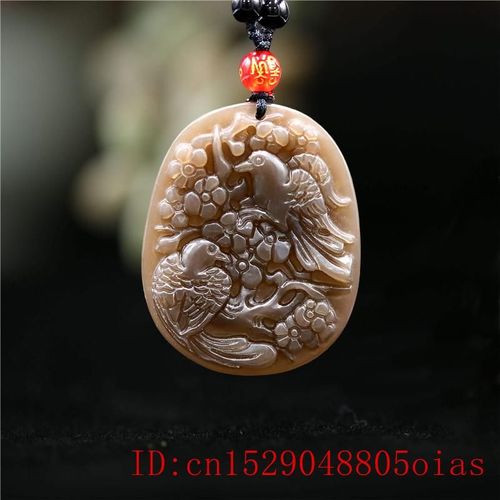Pendentif En Jade Brun Pour Femmes, Amulette De Fleur Pour Cadeaux, Collier, Bijoux, Breloque Chinoise Naturelle Sculptée