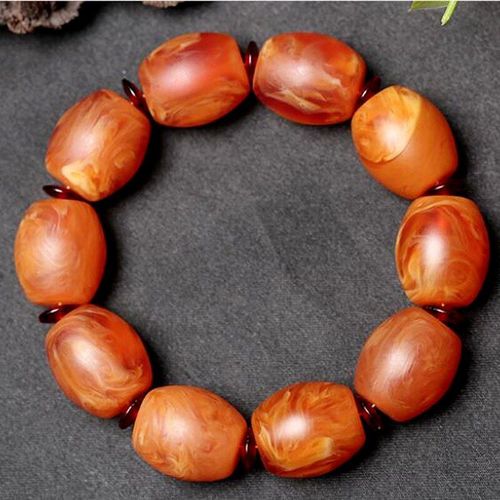 Bracelet Élastique En Ambre De La Baltique Naturelle, Pour Femmes Et Hommes, Perles En Cire De Miel Jaune, Seau, Amulette Perlée, Vieux Bracelet En Cire D'abeille