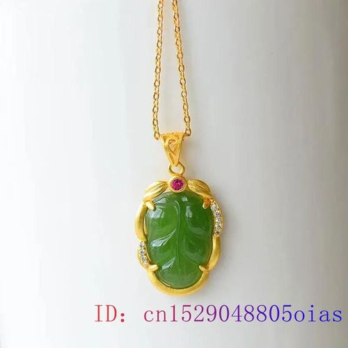 Pendentif En Feuille De Jade Verte Pour Femmes, Amulette En Argent 925 Naturel, Collier En Pierre De Zircon, Calcédoine, Breloque En Cristal, Mode Chinoise, Cadeaux