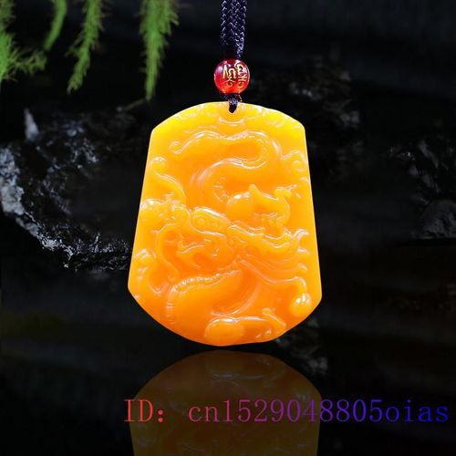 Pendentif Dragon En Jade Jaune, Breloque Porte-Bonheur, Accessoires Sculptés, Naturel, Collier Amulette, Bijoux À La Mode, Cadeaux Chinois Pour Hommes