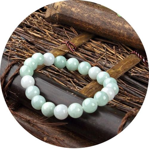 Bracelet En Jade Véritable Pour Femmes, Perles En Pierre De Jades Naturelles, Perles Élastiques, Bracelet En Jadite, Cadeau Pour Petite Amie Ou Maman