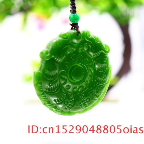Collier Pendentif Dragon En Jade Vert Pour Hommes Et Femmes, Bijoux Sculptés Chinois, Amulette À Breloque Naturelle, Mode, Cadeaux Pour Femmes