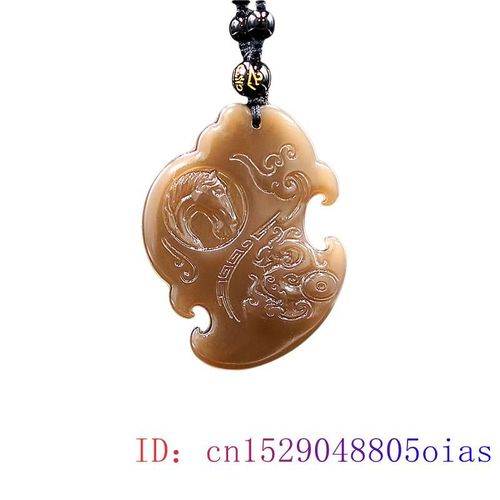 Pendentif Cheval En Jade Marron, Bijoux Naturels, Collier, Breloque En Pierre Précieuse Sculptée, Amulette Chinoise, Cadeaux Pour Femmes