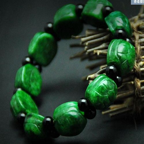 Bracelet Élastique En Perles De Tortue De Jade Vert Naturel, Bijou Ajustable, Accessoires De Mode, Amulette Pour Homme Sculptée À La Main