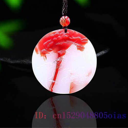 Pendentif Oiseau En Jade Pour Femmes, Bijoux Naturels Chinois, Breloque, Amulette Rouge Et Blanche, Collier En Pierre Précieuse Sculptée, Mode Jadéite