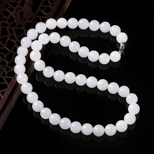 Collier De Perles En Jade Blanc Hetian Naturel Pour Femmes, Bijoux Ras De Cou En Pierre Grenn Du Xinjiang Chinois, Cadeaux Pour Dames