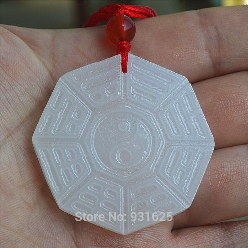 Ensemble De 6 Pendentifs Et Collier En Pierre Naturelle Blanche, Bouddha, Pierre Sculptée Chinoise, Amulette Porte-Bonheur, Bijoux À La Mode, Vente En Gros