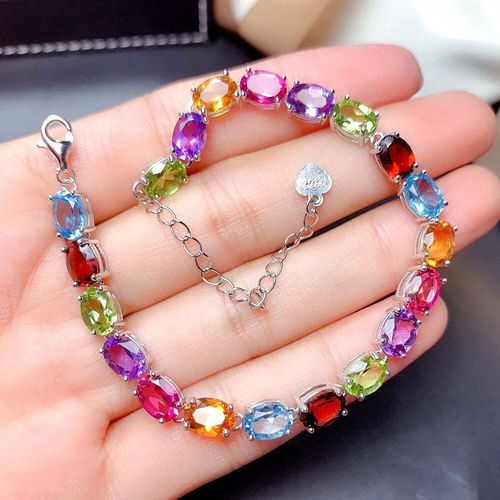 Bracelets Multicolores En Cristal Zircon Pour Femmes Et Filles, Pierres Précieuses Dhain, Blanc, Or, Argent, Bijoux, Accessoires Chics, Cadeaux