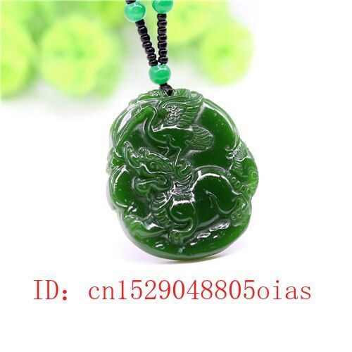 Collier Pendentif Dragon Chinois En Jade Vert Naturel, Bijoux Amulette Sculptée, Accessoires De Mode, Cadeaux Pour Femmes